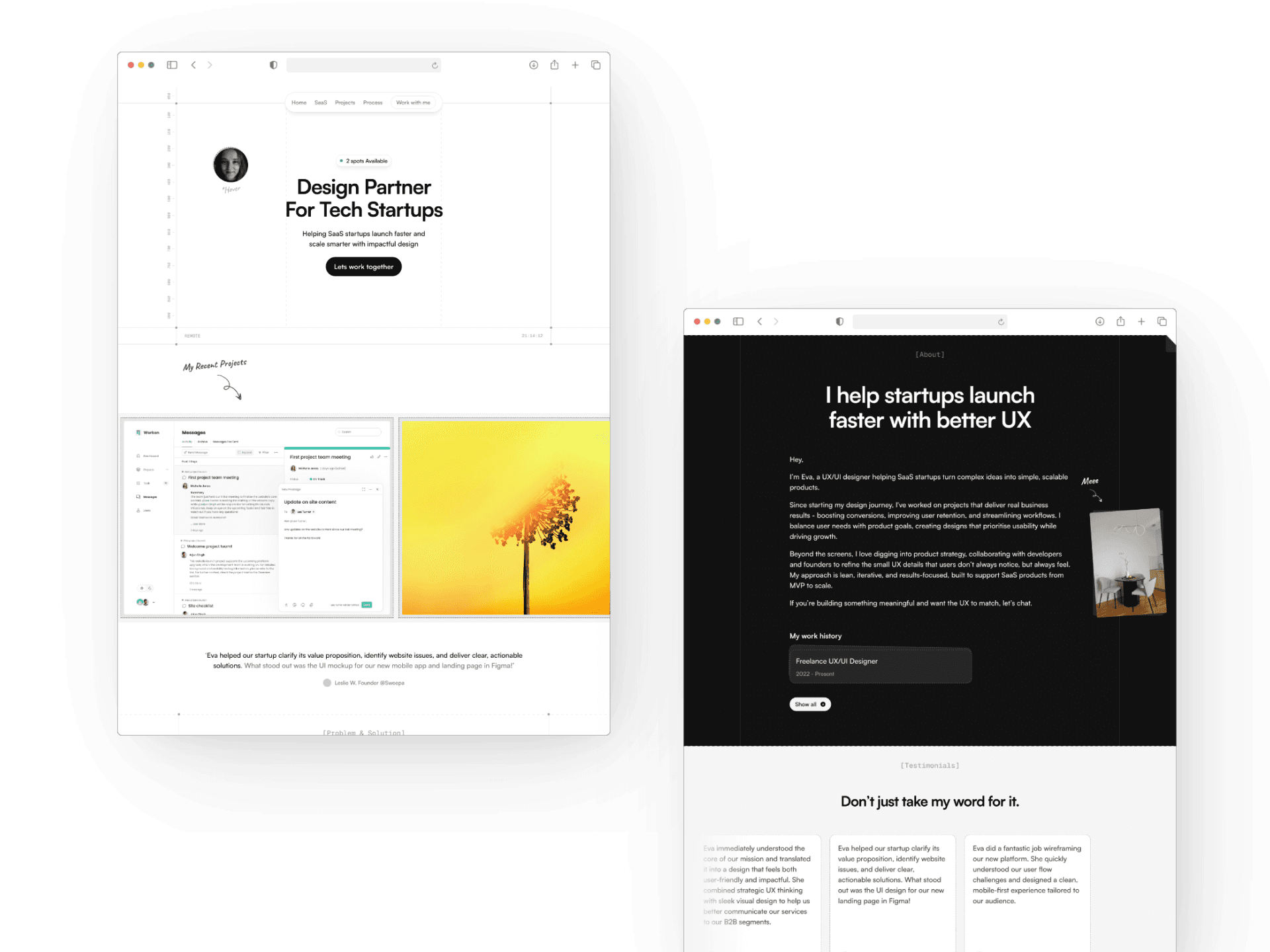 Portfolio Website on Framer for a client