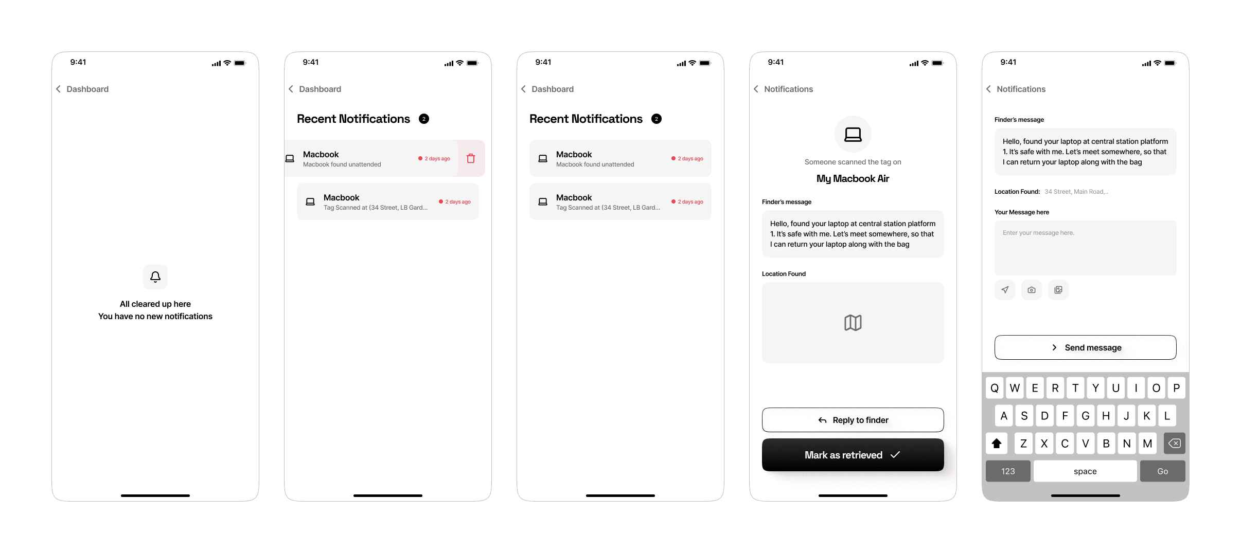 Notifications Screens
